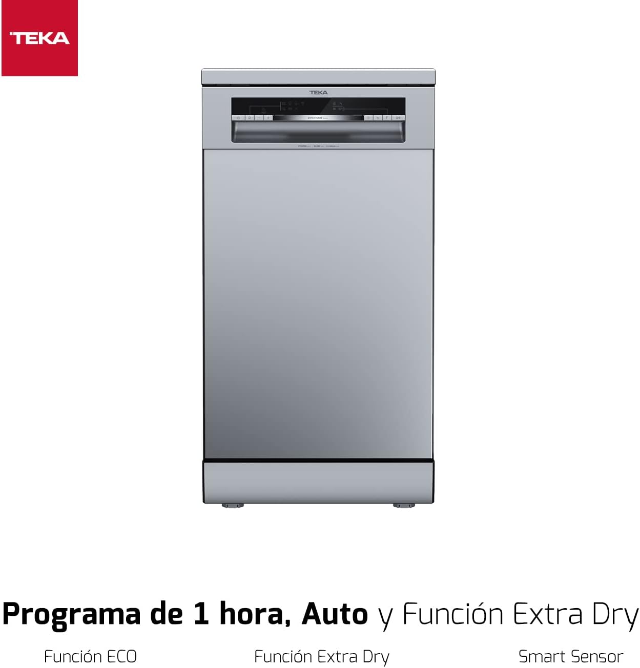 TEKA Lavavajillas Libre Instalación 45 cm, 10 Cubiertos, 7 Programas de Lavado, Display LED, Programa Whisper Extra Silencioso, FlexiSet2, DFS 44750