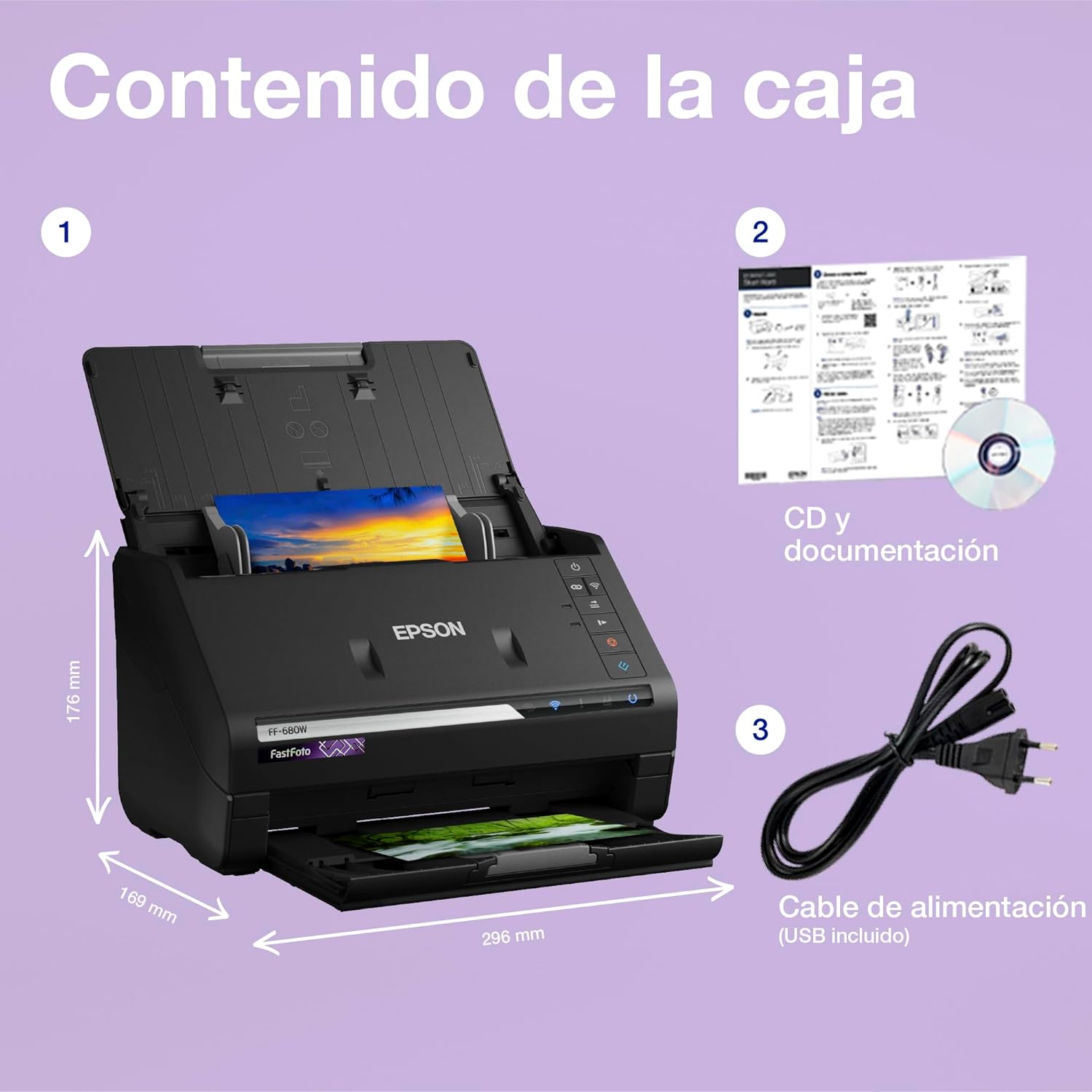 Epson WorkForce ES-580W Scanner, Dokumentenscanner (scannt ohne PC, 35 Seiten bzw. 70 Bildern pro Minute, bis DIN A4, beidseitiger Scan in einem Durchgang, automatische Ausrichtung) One size