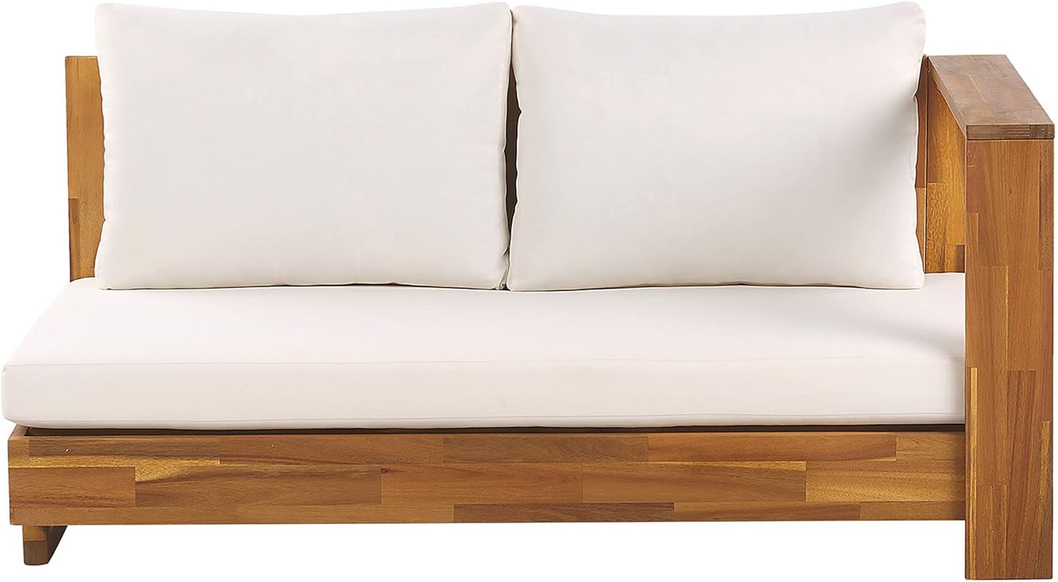 Beliani Lounge Set zertifiziertes Akazienholz braun 5-Sitzer Auflagen cremeweiß Marettimo