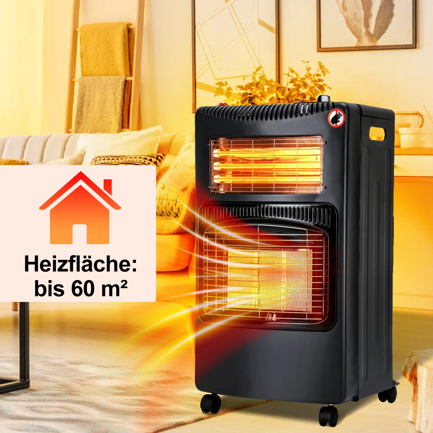 Sonnewelt Gasheizer 4200W und 1260W Elektrische Gasheizgert mit Druckminderer