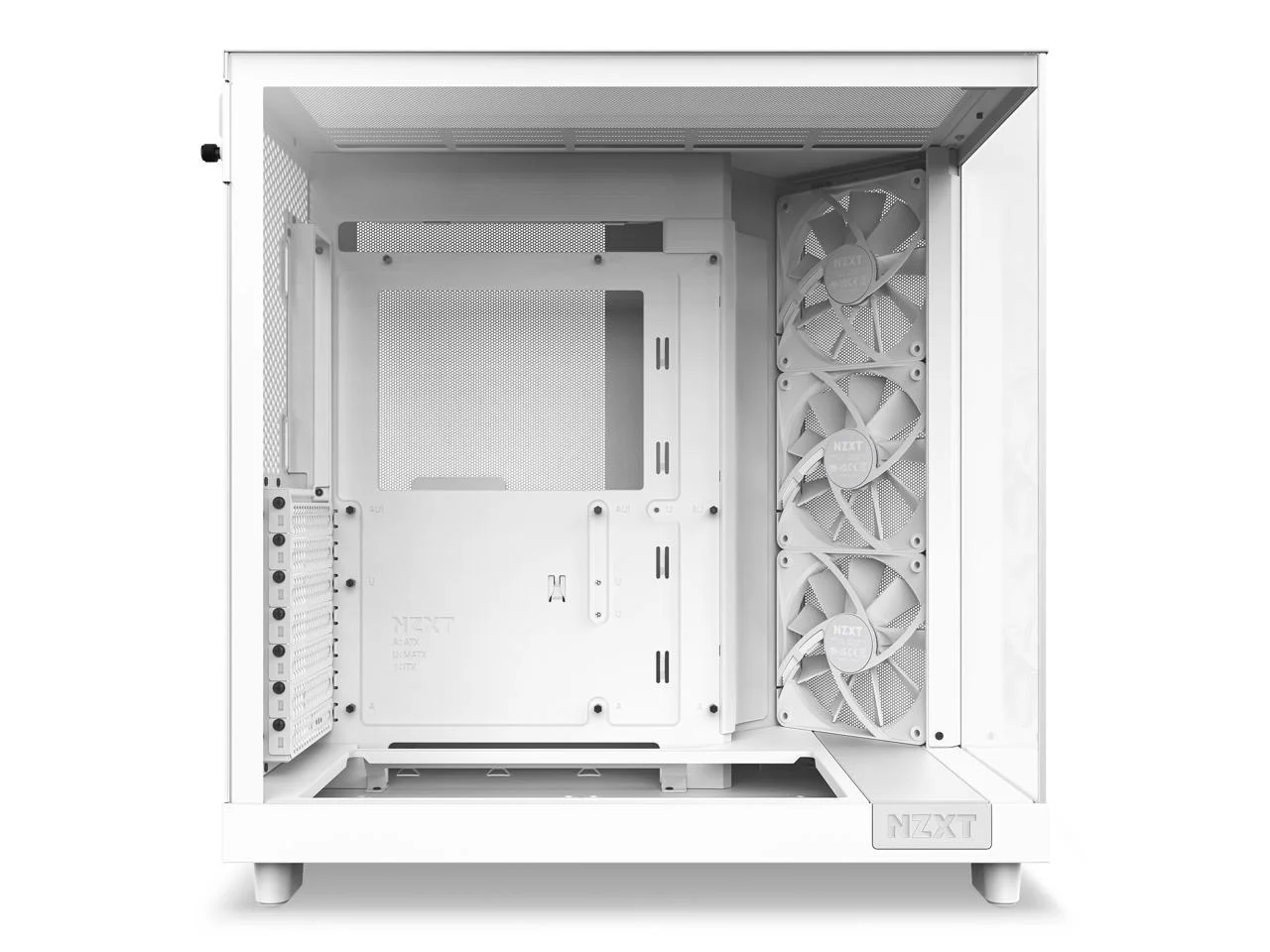 NZXT H6 FLOW Compact Dual-Chamber Mid-Tower Behuizing met Airflow, Wit, CC-H61FW-01