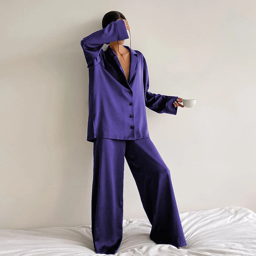 Luxuri?ses Satin-Pyjama-Set f��r Damen
