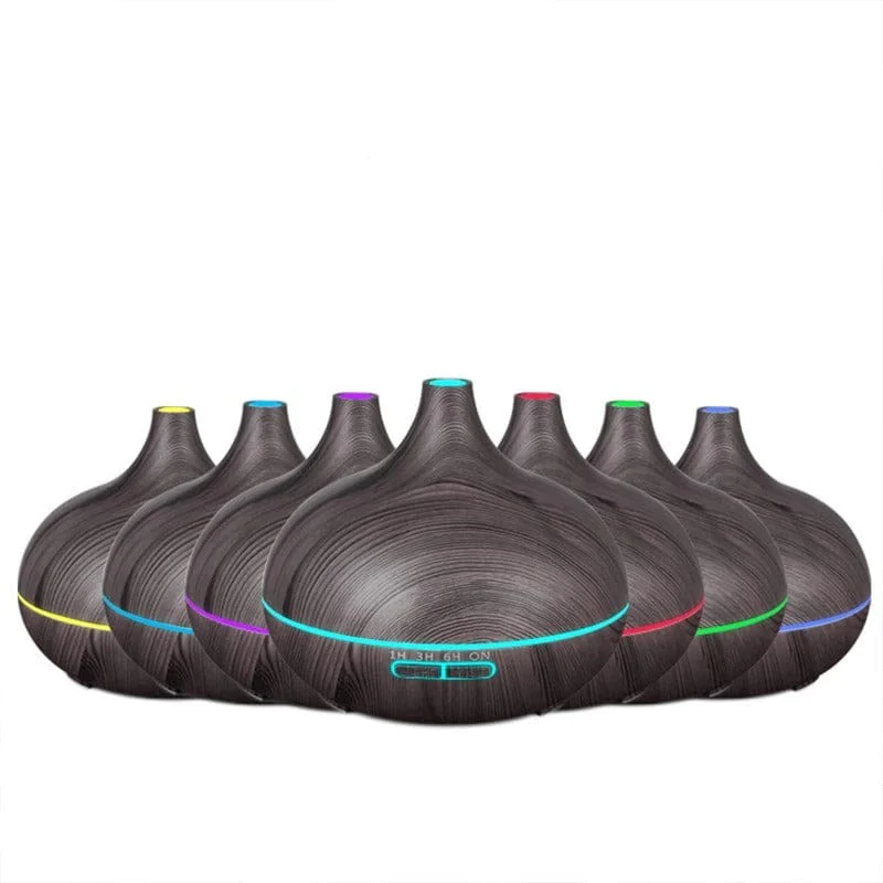 500ml Ultrasonic Essential Oil Diffuser ¨C Wood Grain Aromatherapy Humidifier with Remote Control & 7-Color LED Light