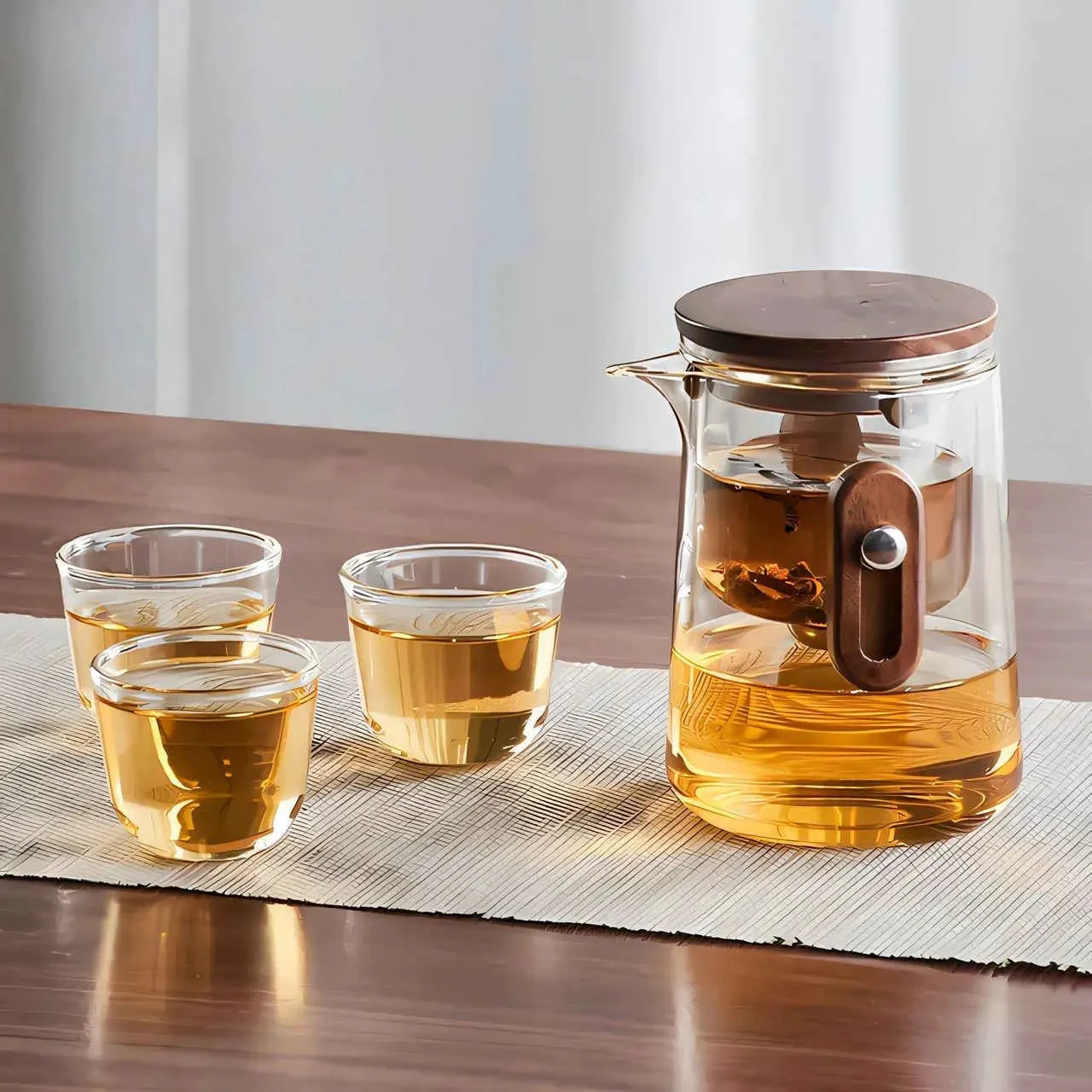 Reise-Teeset aus Glas