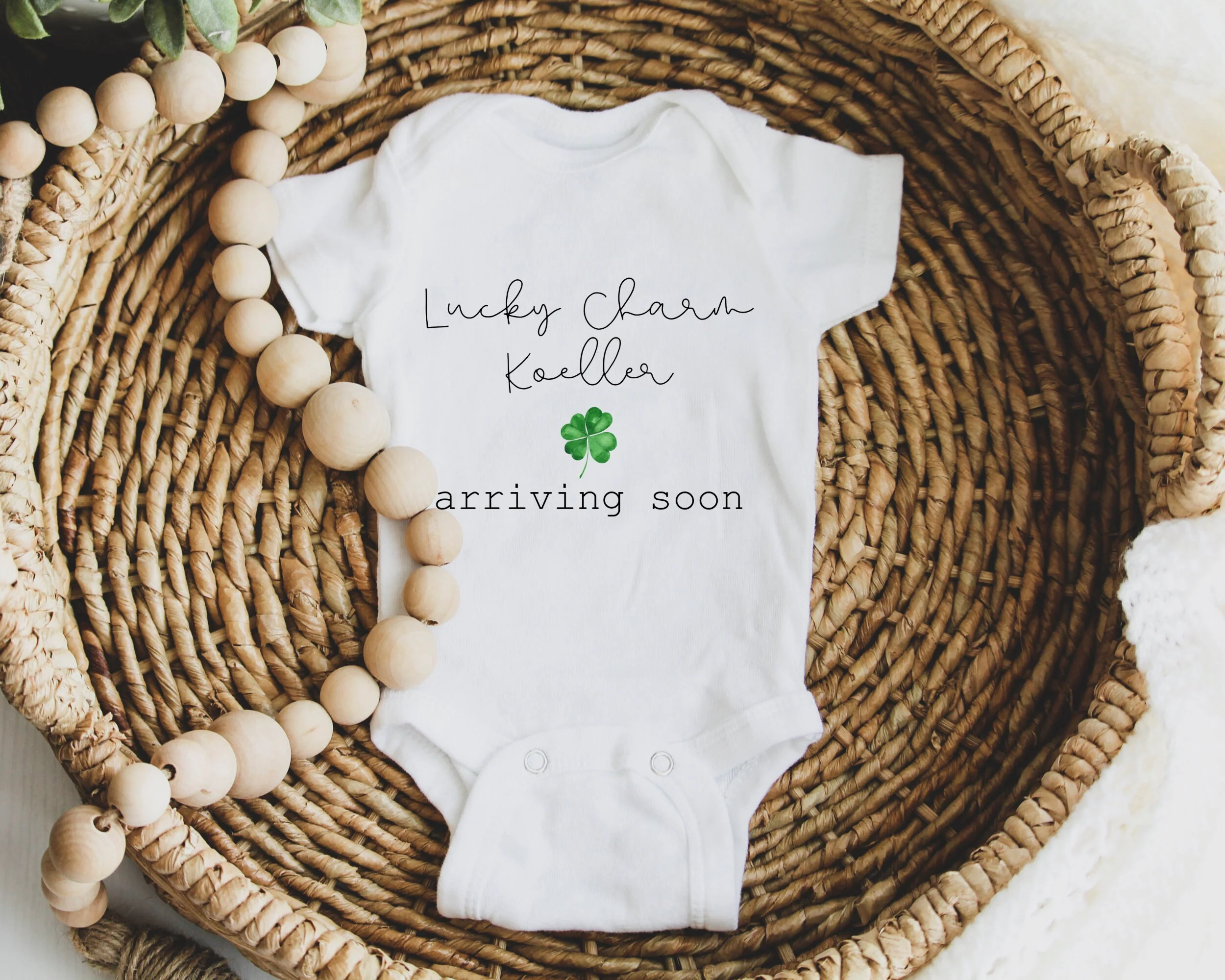 Personalized St Patricks Day Pregnancy Announcement Baby Onesies?- Little Lucky Charm Coming Soon Irish Baby Pregnancy Announcement