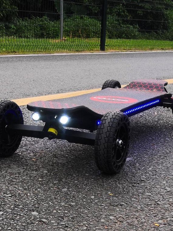 Electric Skateboard 4000 Watts | 12S3P | 35 mph | 22 Mile Range | 6��� Wheels | Cool Lights | �C Black