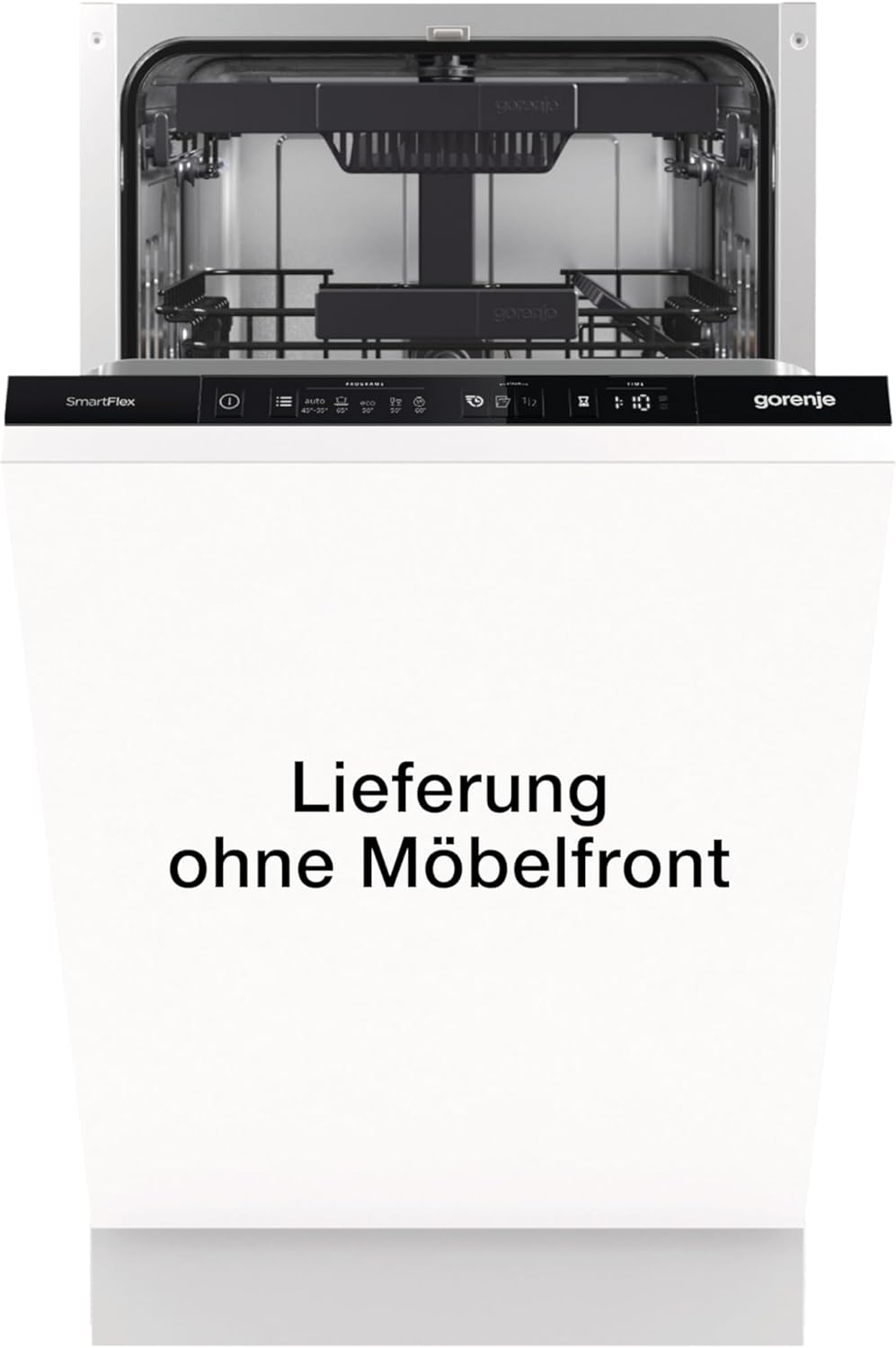 Gorenje GI 520 E15X Teilintegrierbarer Geschirrspüler / 45cm / 9 Maßgedecke / 5 Programme / 1h Reinigungsprogramm / höhenverstellbarer Oberkorb / vollständiger Überlaufschutz, Eingebaut, Edelstahl