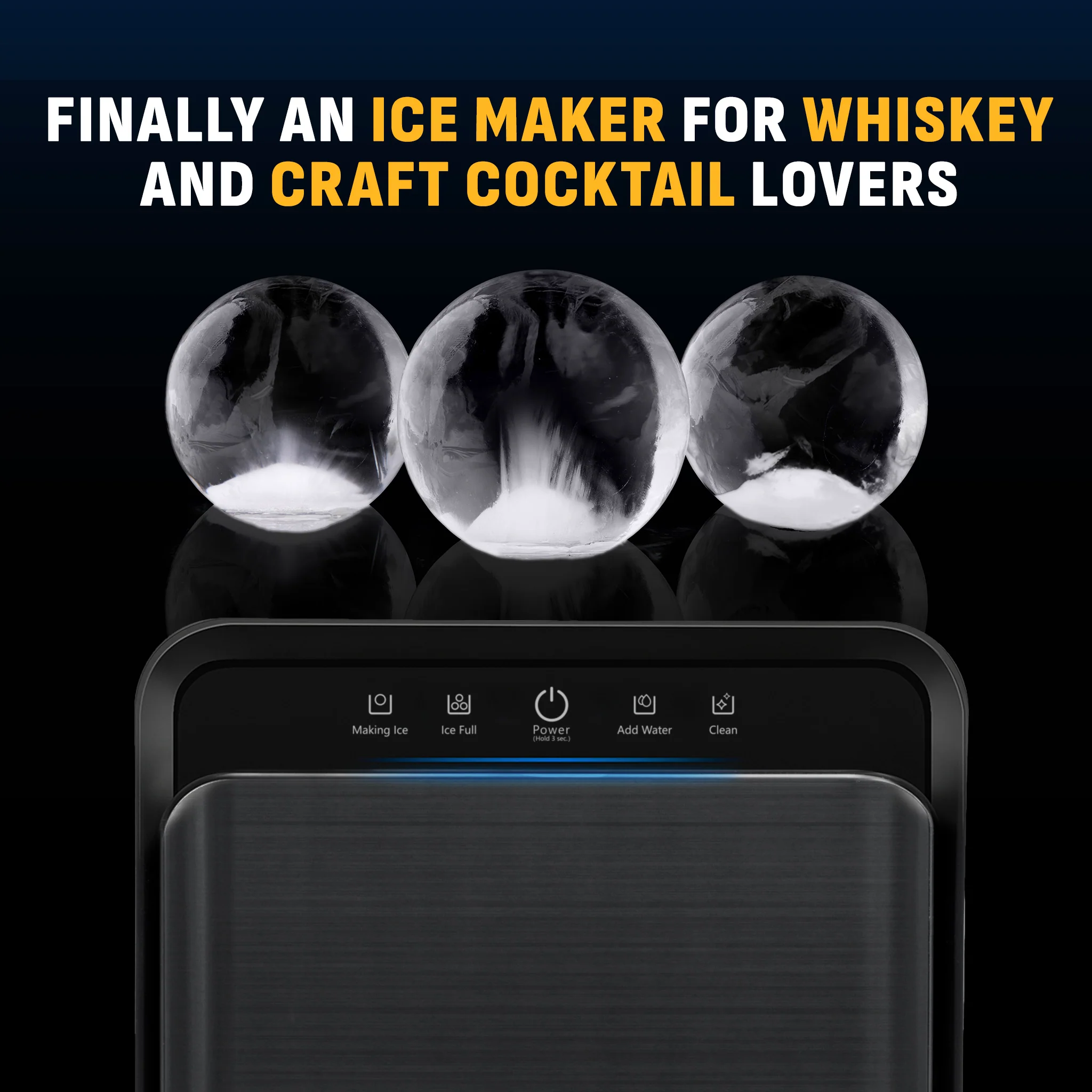 2025 Newair? Bovenblad Ijsbolmaker voor Whiskey, 32 IJsbolletjes / 24 Uur