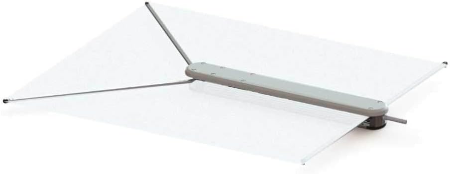 Taco Marine T10-3000-3 Schattenflosse mit weißem Stoff, Tasche und fixiertem Rutenhalter, Weiß