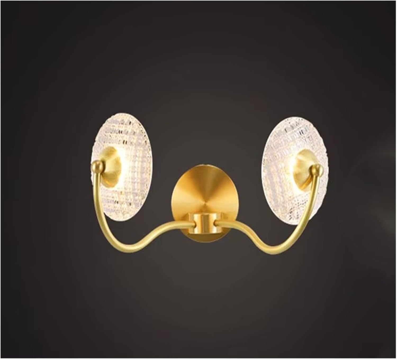 Runde Wandleuchte Aus Glas Und Kupfer Für Wohnzimmer, Schlafzimmer, Arbeitszimmer, Wohnbereich, Led-Innenbeleuchtung, Wandleuchte,3 Colors-2 Heads