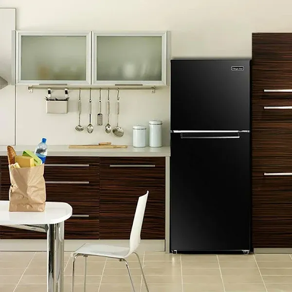 2025 Refrigerador Magic Chef HMDR1000BE con congelador superior, negro, 10,1 pies cúbicos