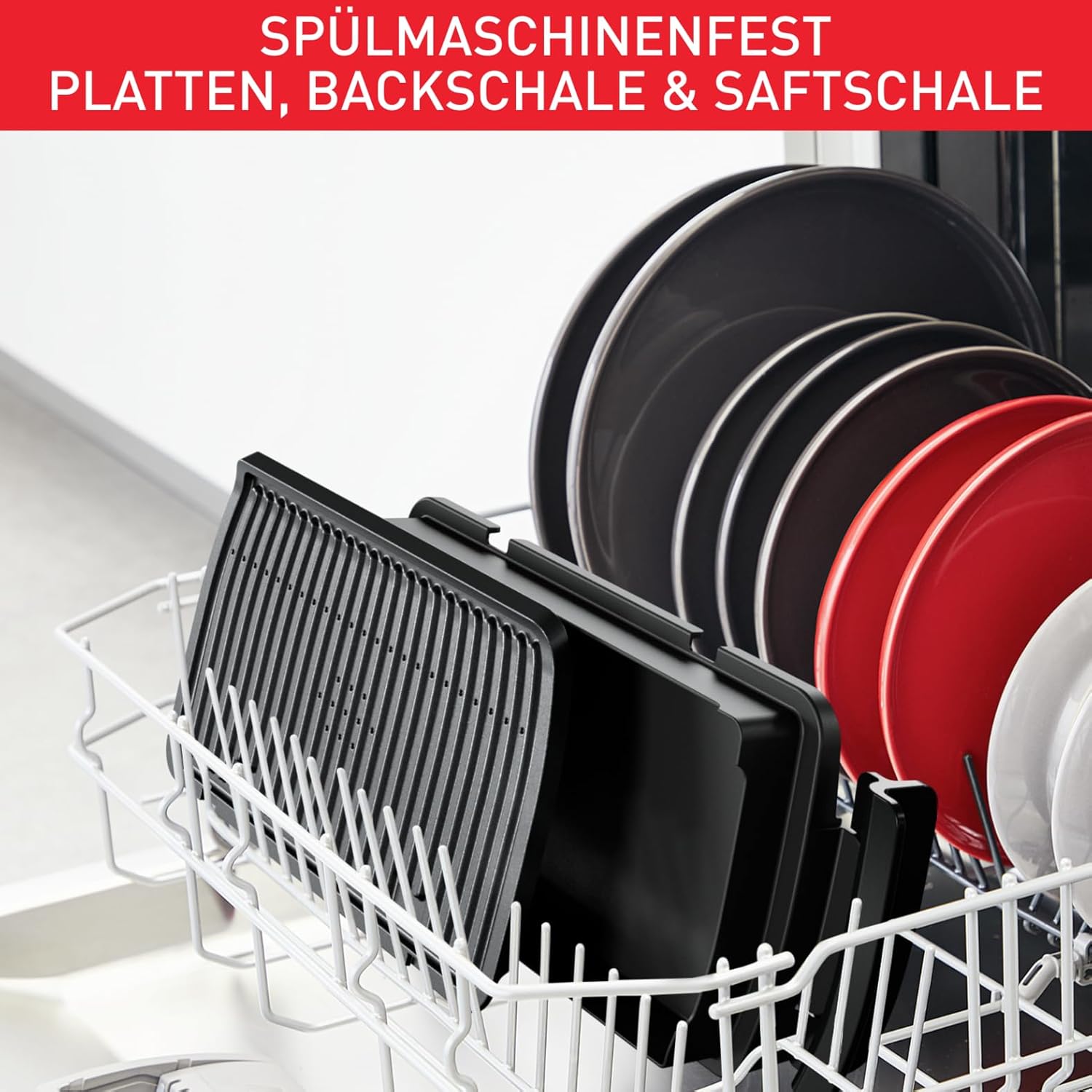 Tefal OptiGrill+ XL | Kontaktgrill mit automatischer Temperatur-Anpassung | 9 automatische Programme | XL-Grillfläche | inklusive Backschale | GC724D12