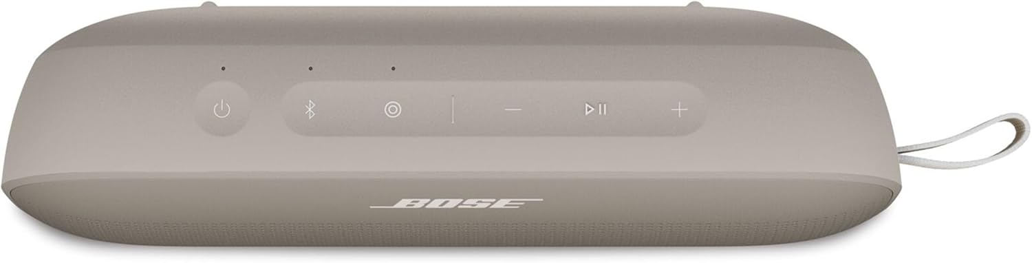 Bose SoundLink Flex Tragbarer Bluetooth-Lautsprecher (2. Gen.), Tragbarer Außen-Lautsprecher mit naturgetreuem Klang, bis zu 12 Stunden Akkulaufzeit, staubdicht und wasserdicht, Schwarz