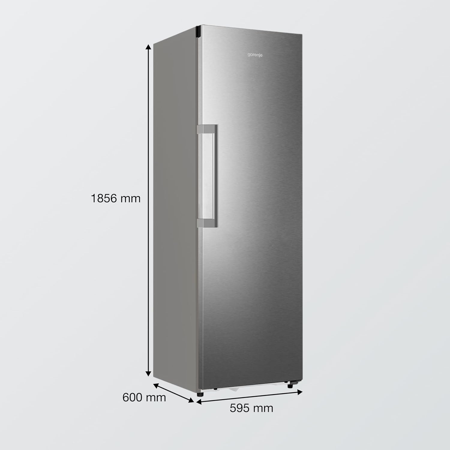 Gorenje RN618D6X6WF Kühlschrank, 372 Liter, SmartFit, 185cm Höhe, CrispZone mit Feuchteregler, Wifi, Flaschenhalter, Easy-open Griff, Inverter, BxHxT: 59,5×185,6×60 cm, Edelstahl