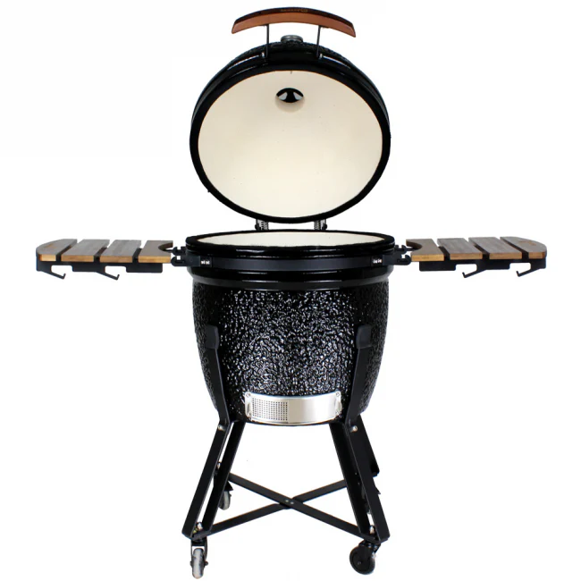 Kobe Kamado Holzkohlegrill Professional XXL Black Edition, Schutzhaube, Wrmeverteilungsplatte, inklusive Kohlenschaufel