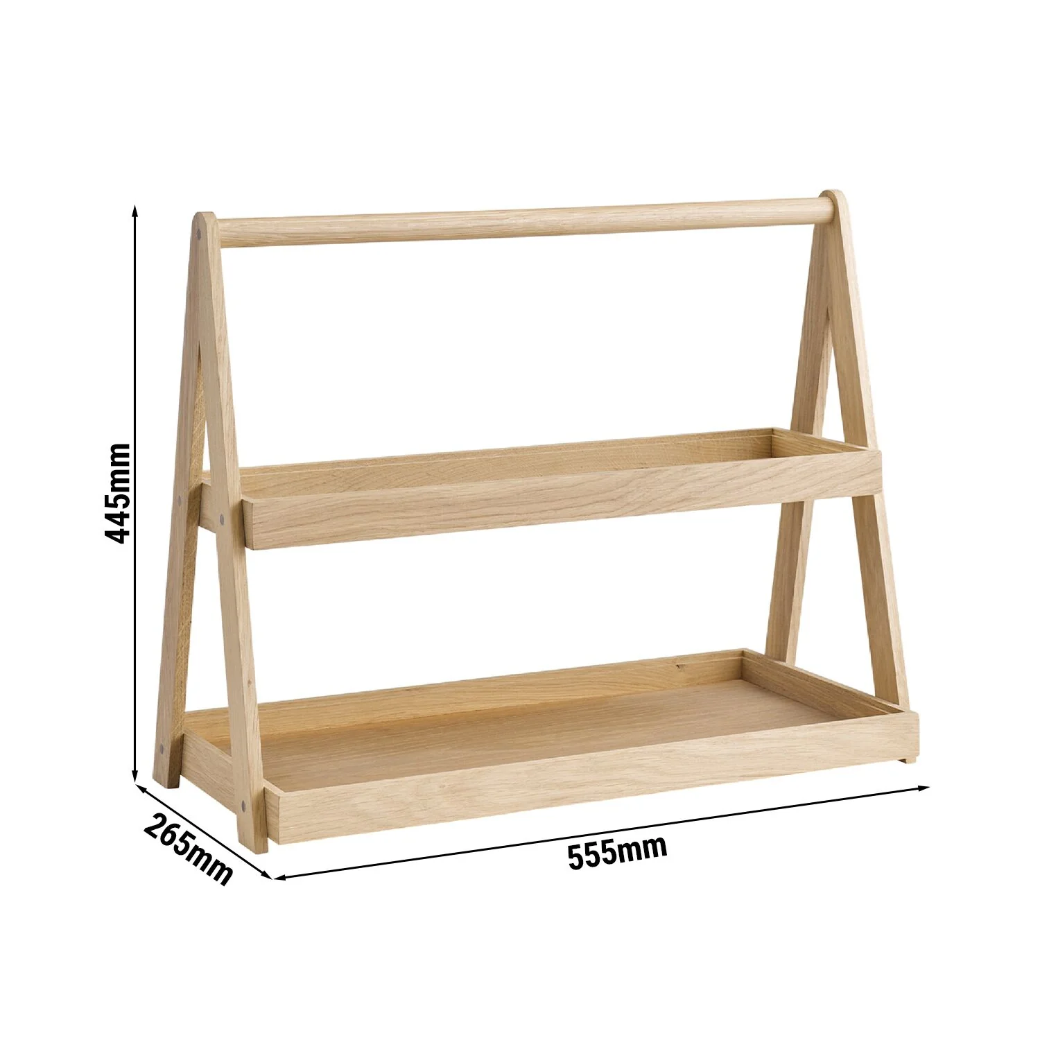 Etasjefat - VALO - eik - firkantet - 2-etasjes - 555x265 mm - H?yde: 445 mm