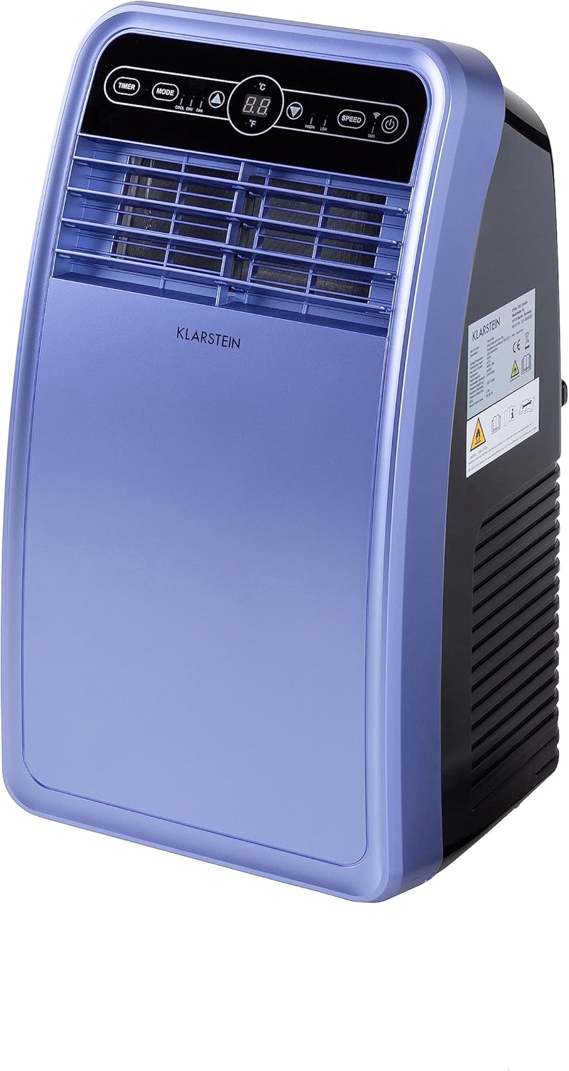 Klarstein Mobile Klimaanlage mit Abluftschlauch, 4-in-1 Klimagerät mit Ventilator, Luftentfeuchter & Nachtmodus, Kleine & Portable Klimaanlage für Wohnung & Büro, App-Steuerung, 12000 BTU