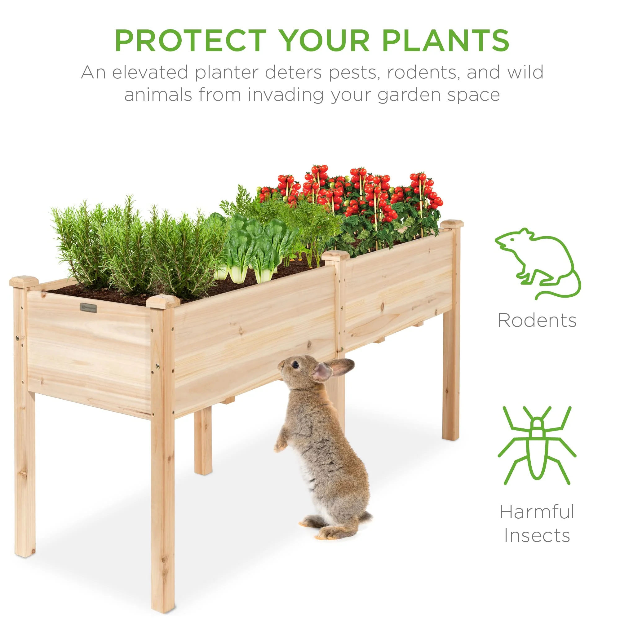 Best Choice Products 72x23x30 in Raised Garden Bed