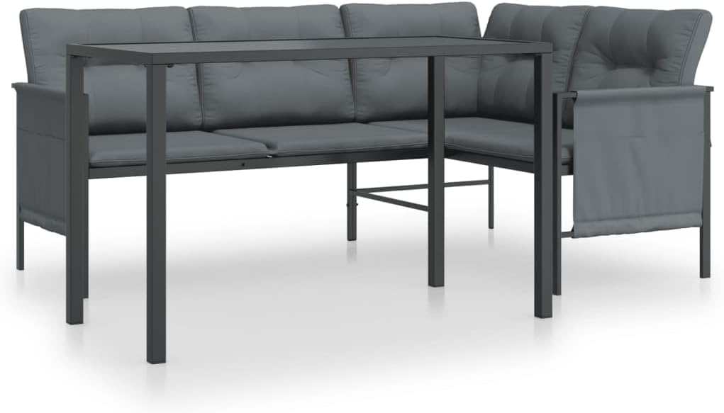 SKM 2-TLG. Garten-Essgruppe Anthrazit Stahl, Weight: 34.8 kg, 3187259