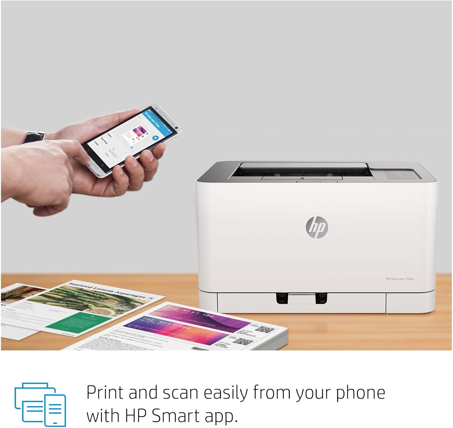 HP Color Laser 150nw Farb-Laserdrucker (Drucker, USB, LAN, WLAN),weiß-grau