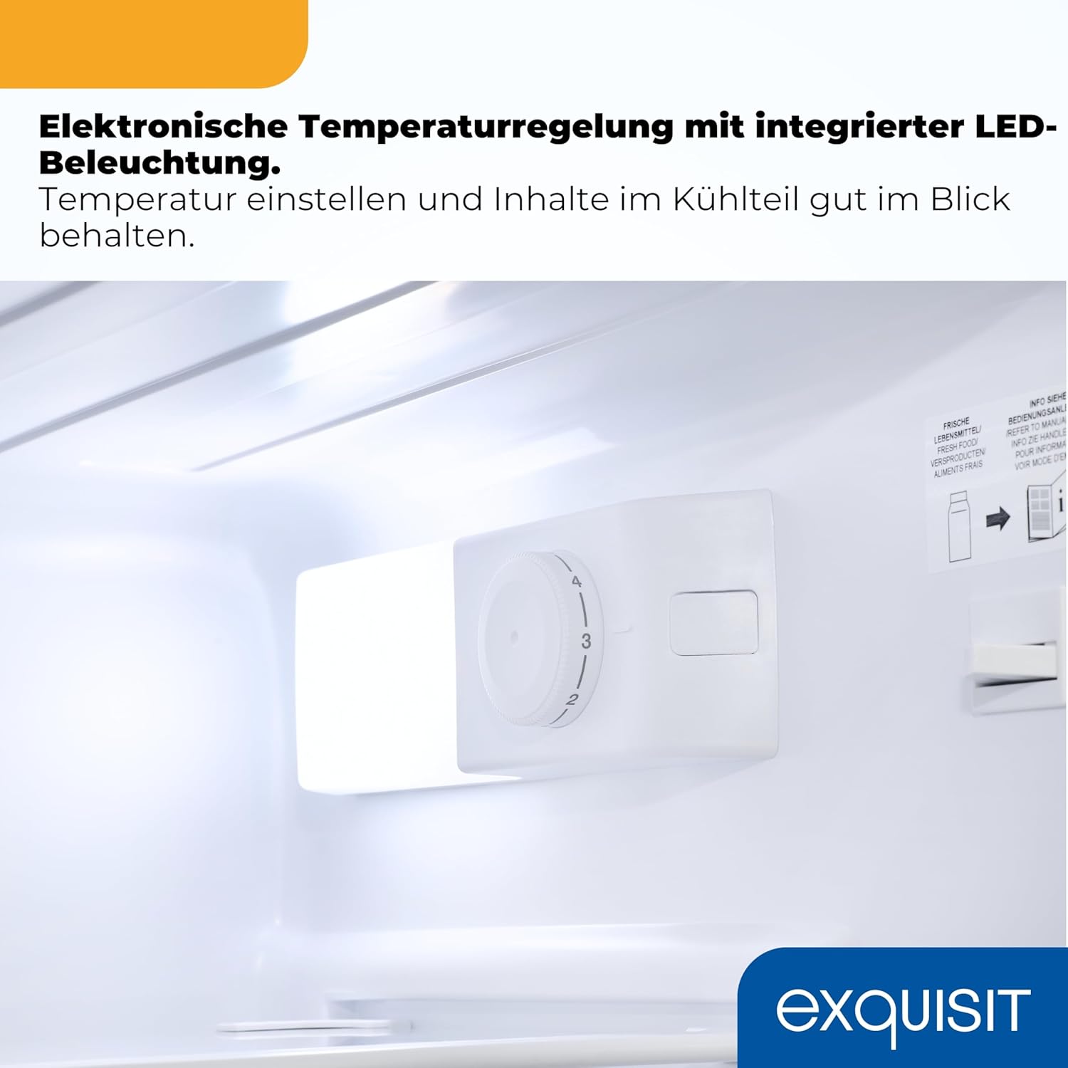 Exquisit Kühl-Gefrierkombination | 85 l Nutzinhalt, Energieklasse E, 40 dB(A) | kompakte Bauform, 4-Sterne-Gefrierfach, LED-Beleuchtung, elektronische Temperaturregelung | KGC590-30-E-040E schwarz
