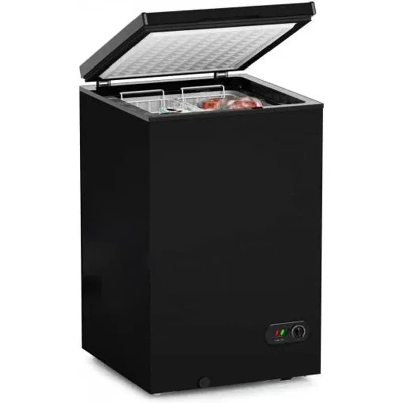 Chest Freezer �� 3.5 Cu Ft with 2 Removable Baskets �� Reach In Freezer Chest �� Quiet Compact Freezer �� 7 Temperature Settings �� Black