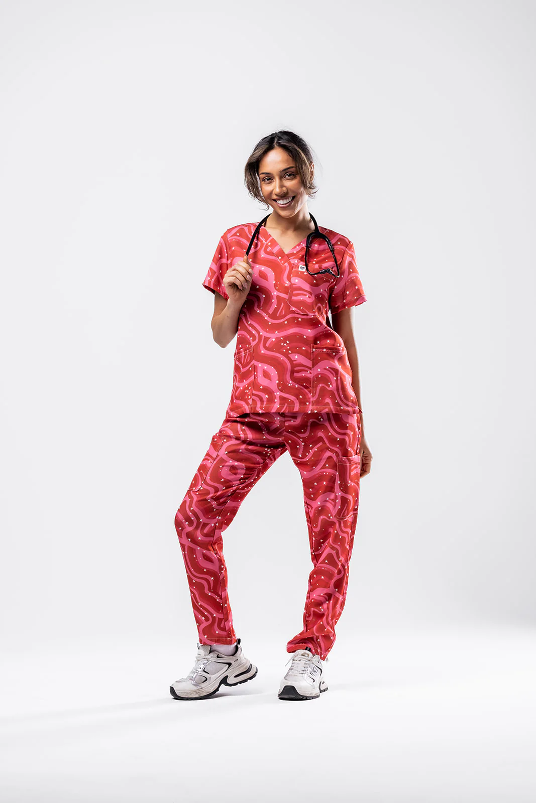 Retro Red Scrub Set