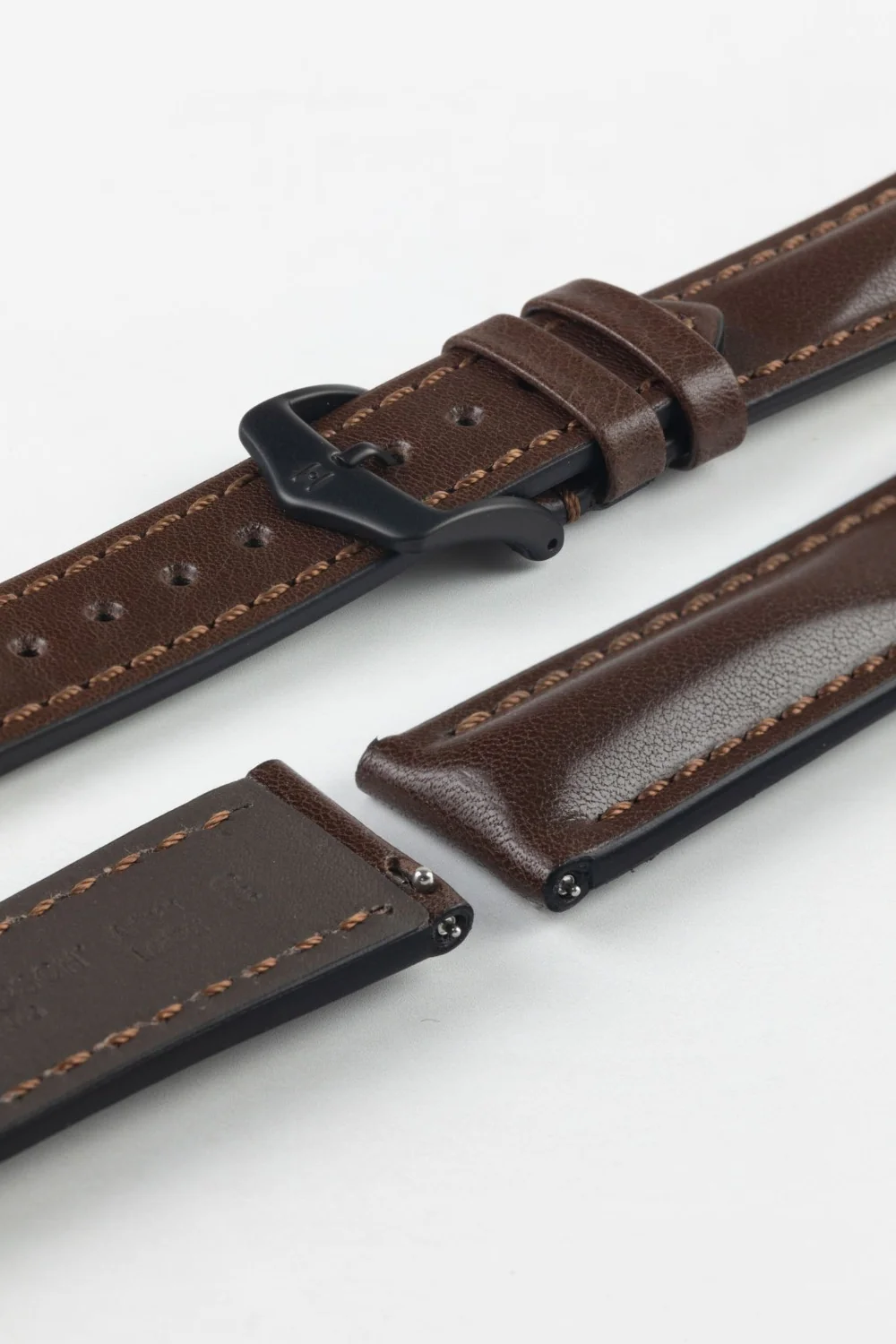 Hirsch LUCCA Tuscan Leather Watch Strap in BROWN