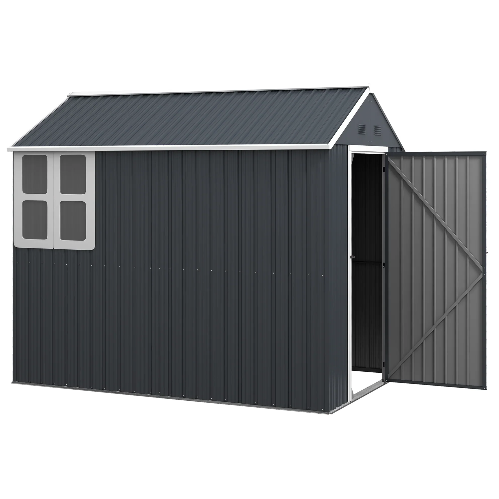 Outsunny Ger?teschuppen Gartenhaus gro? bel��ftet abschlie?bar Stahl