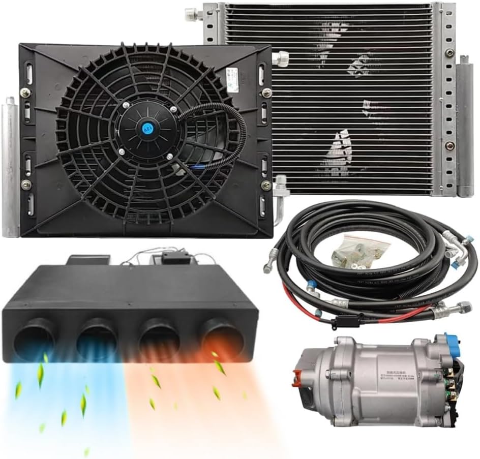 12V 10000BTU Unter der Armaturenbrett-Klimaanlage mit Kühl- und Heizfunktionen, Energieeffizient und Universell Passend,Schnelle Abkühlung für Classic Car RV Van LKW Autos