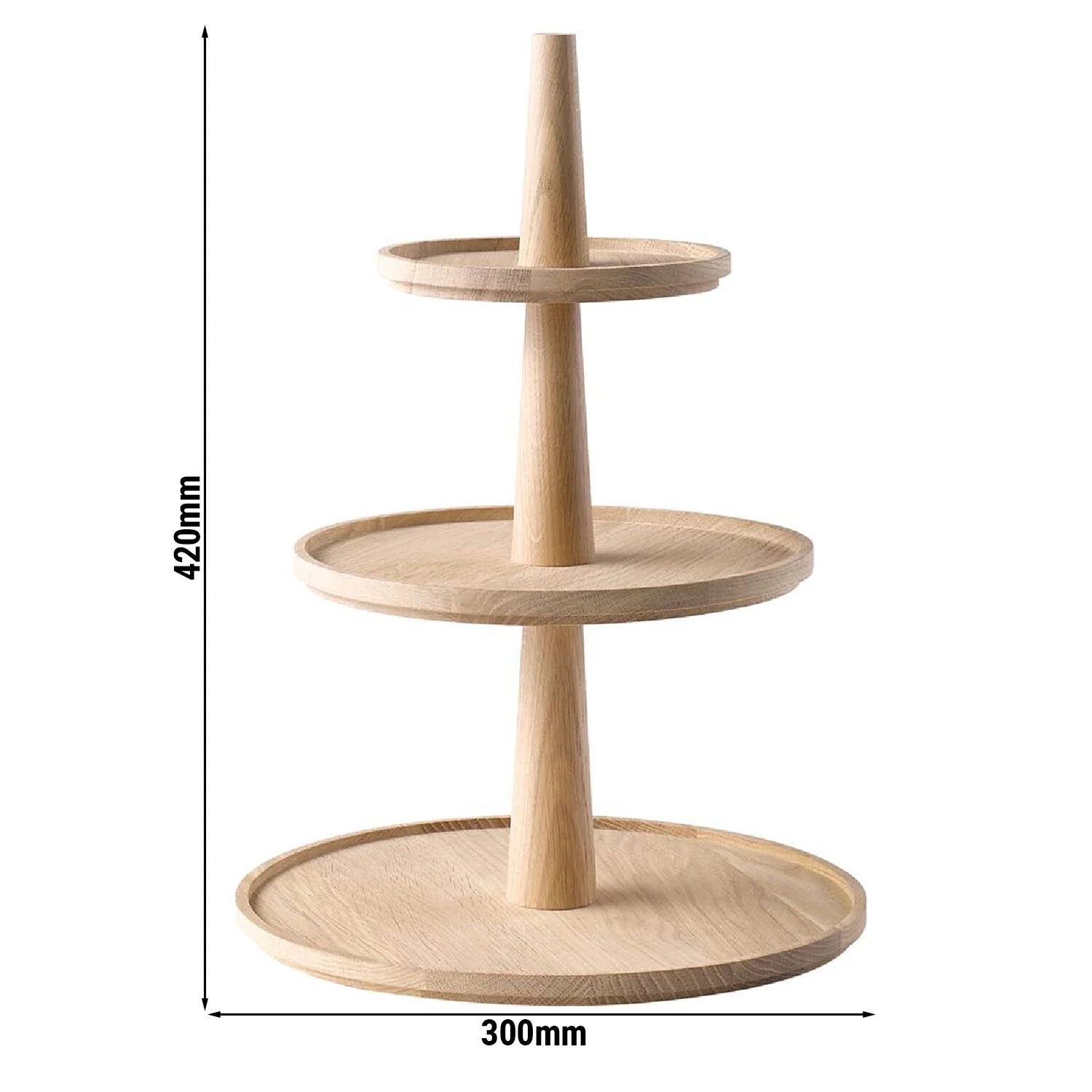 Etasjefat - VALO - eik - rund - 3-etasjes - H?yde: 420 mm