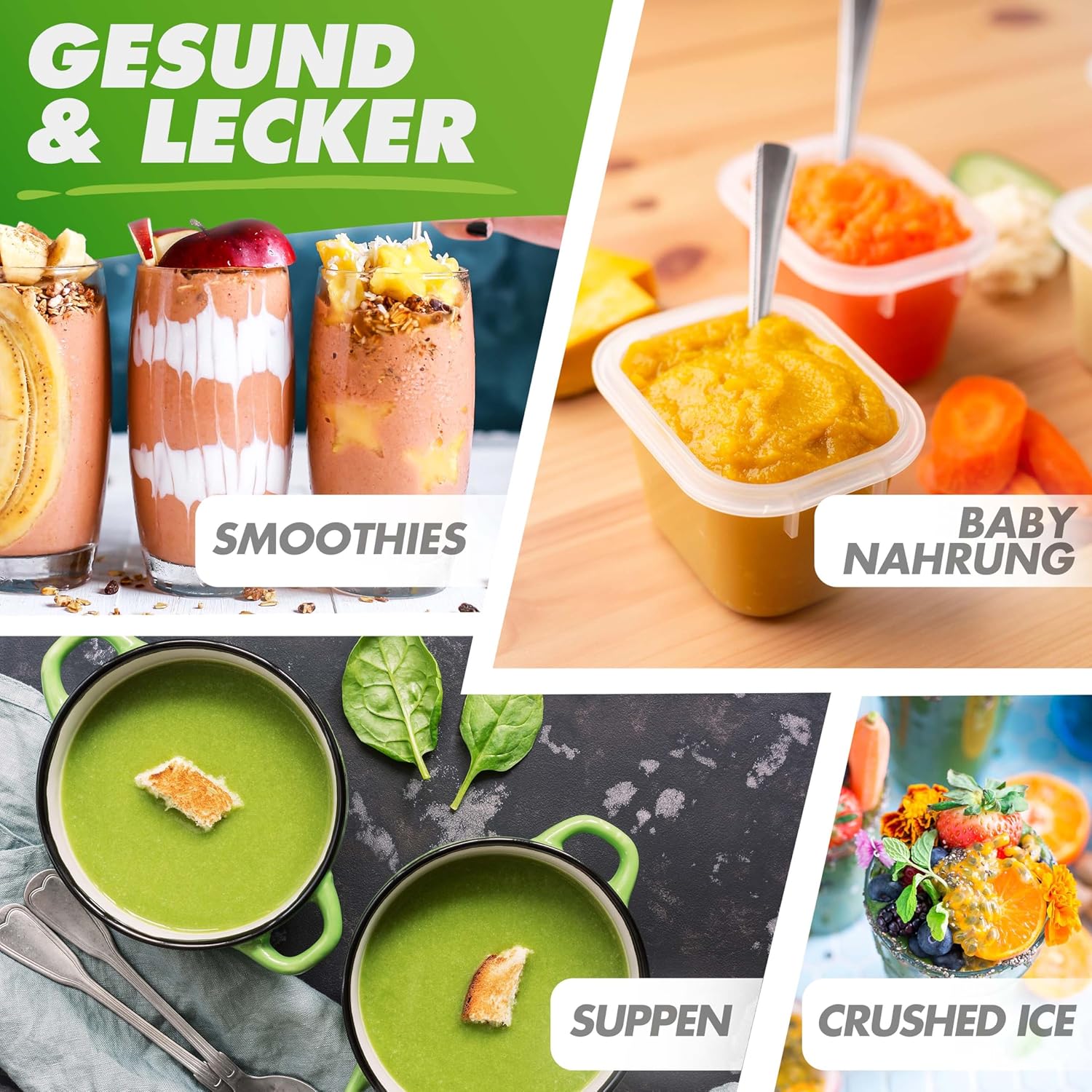 NUTRI-BLENDER MAX+ Hochleistungsmixer 2000W Standmixer Smoothie Hochleistung Smoothie-Maker Profi Mixer Blender - 2L Tritan, BPA-FREI, 9 Stufen, Digital-Timer Inkl. Smoothie Rezeptbuch