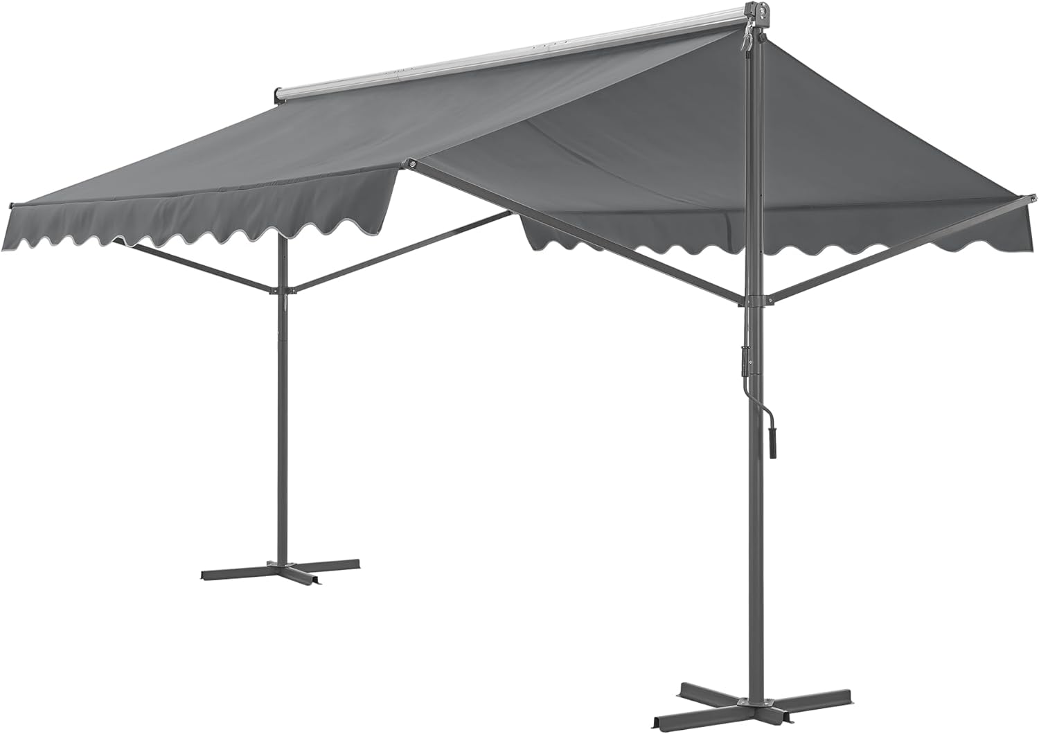 pro.tec Standmarkise Selenizza freistehende Markise 400x300x260cm Gartenmarkise Sonnenschutz Terrassenüberdachung Outdoor Terrasse Garten Balkon Dunkelgrau