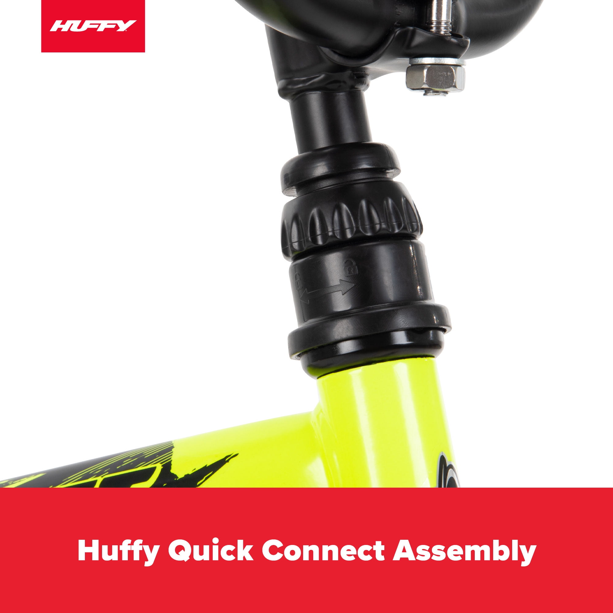 Huffy Rock It 18��� Kids Bicycle, Neon Yellow, Single-Speed, Training Wheels, Ages 5+, Steel Frame