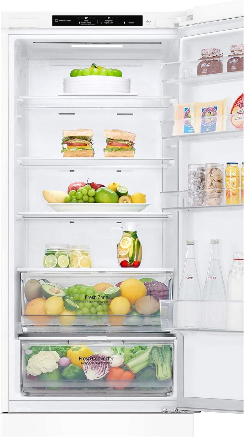 LG GBP62MCNAC Kühl-Gefrierkombi – 384 L, Energieeffizienz A, Total NoFrost, DoorCooling+, niedriger Geräuschpegel, modernes Design in Anthrazit Schwarz, 59,5 x 67,5 x 203 cm