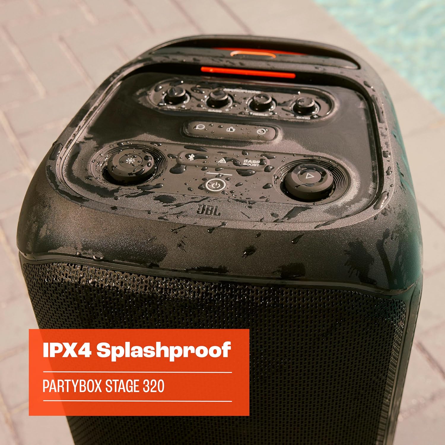 JBL Partybox Stage 120 in Schwarz �C Tragbare Bluetooth-Lautsprecher-Box mit JBL Pro Sound, Lichtshow, KI-Sound-Boost und Teleskopgriff �C 12 h Laufzeit