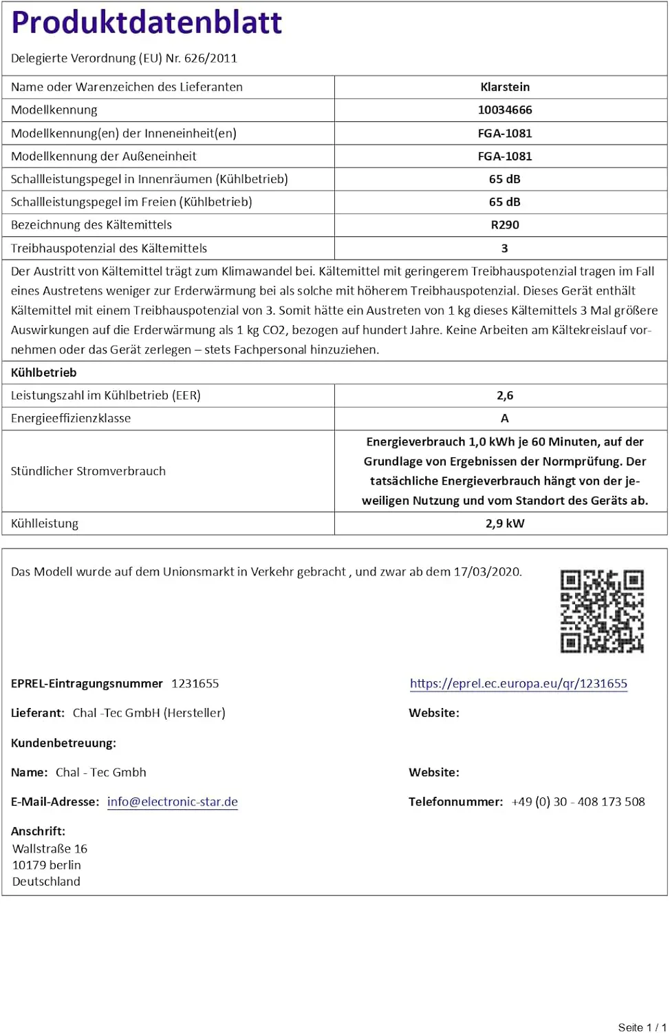 Klarstein Mobile Klimaanlage mit Abluftschlauch, 5-in-1 Klimager?t, Ventilator, Luftentfeuchter, Luftreiniger & Nachtmodus, App-Steuerung, Kleine & Portable, f��r Wohnung & B��ro, 12000 BTU