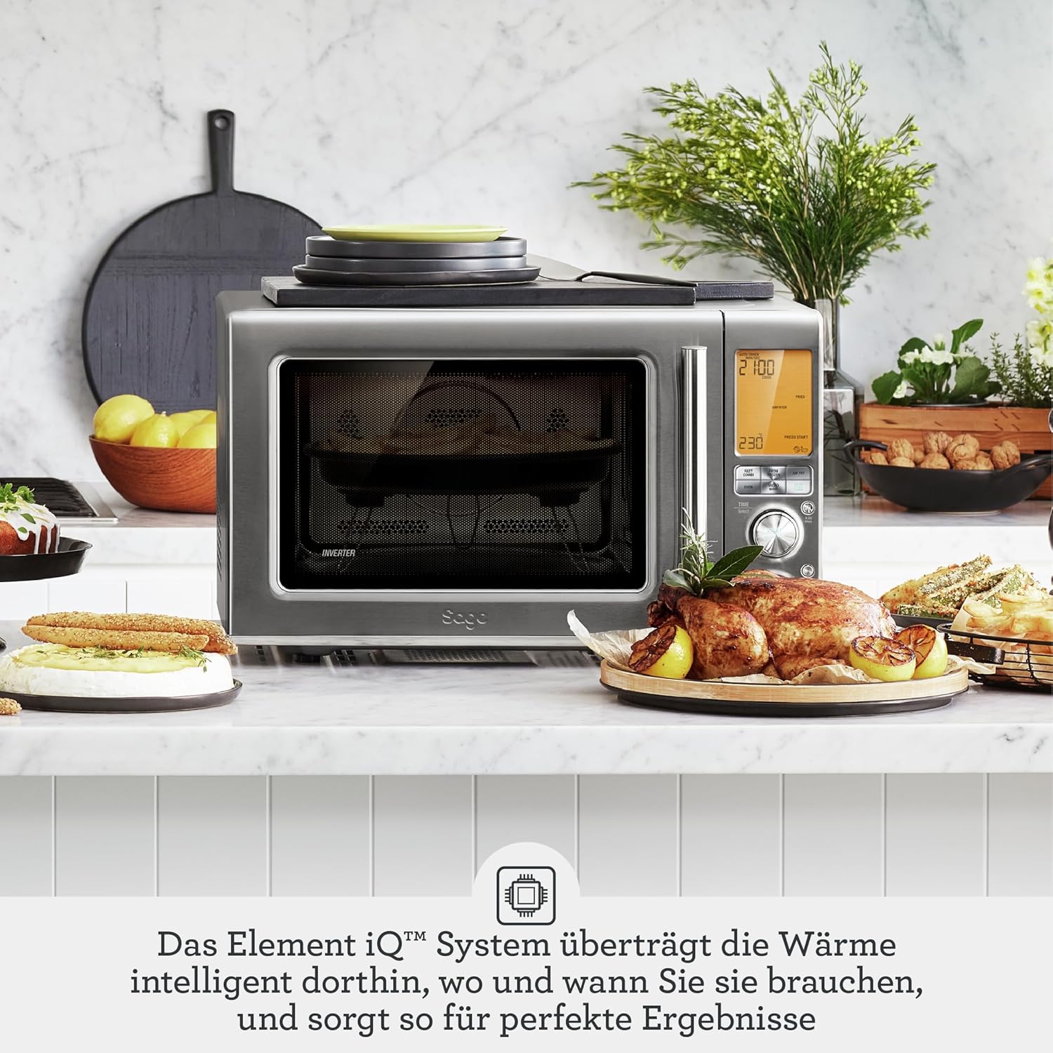 Sage - The Combi Wave 3 in 1 - Heißluftfritteuse, Konvektionsofen und Mikrowelle - Gebürsteter Edelstahl