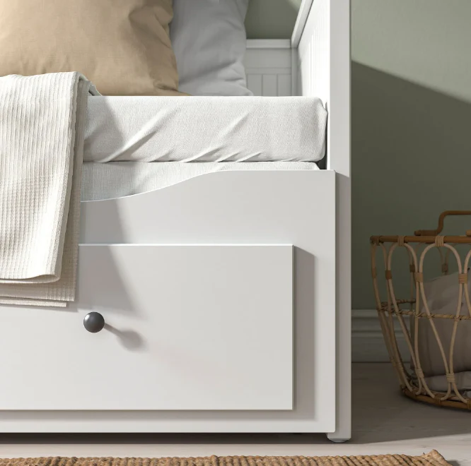 2025 IKEA HEMNES dagbed met 3 opberglades ?C Wit, 80 x 200 cm, ruimtebesparend en veelzijdig