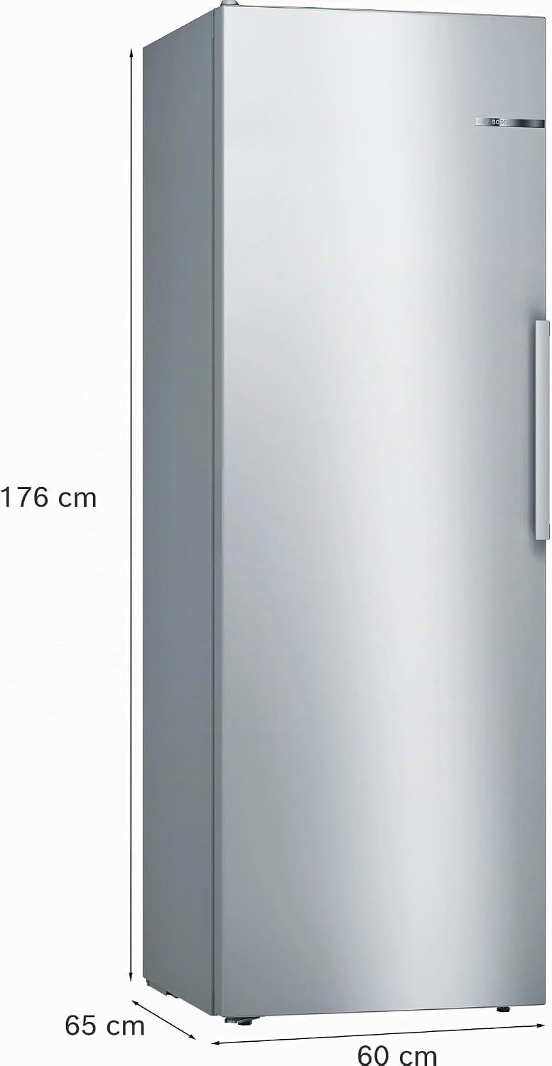 Bosch KSV33VLEP Série 4 - Réfrigérateur, pose-libre, Tiroir VitaFresh | 176 x 60 cm, Inox, Technologie Intelligent Inverter, éclairage LED