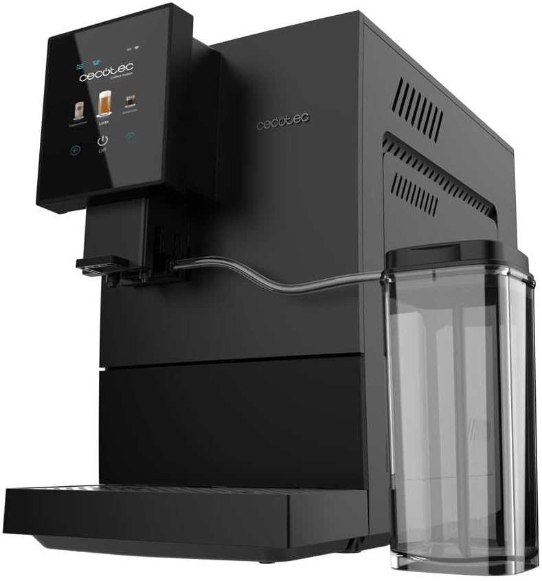 Cecotec Kompakte Superautomatische Kaffeemaschine mit Wifi Cremmaet Compactccino Connected Black Rose. 1350W, 19 Bar, TFT-Bildschirm und APP, Mahlwerk, Milchtank 400 ml und 1 Liter Wasser