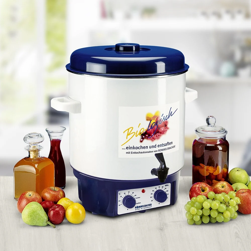 Rommelsbacher Inmaakautomaat KA 1804 wit-blauw met aftapkraan en tijdschakelaar