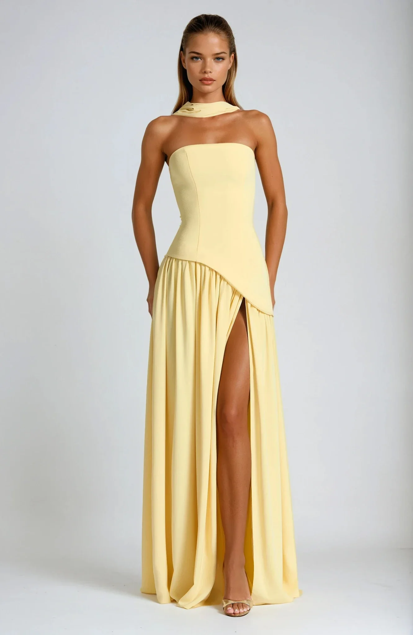 Elegantes Maxikleid mit Schlitz