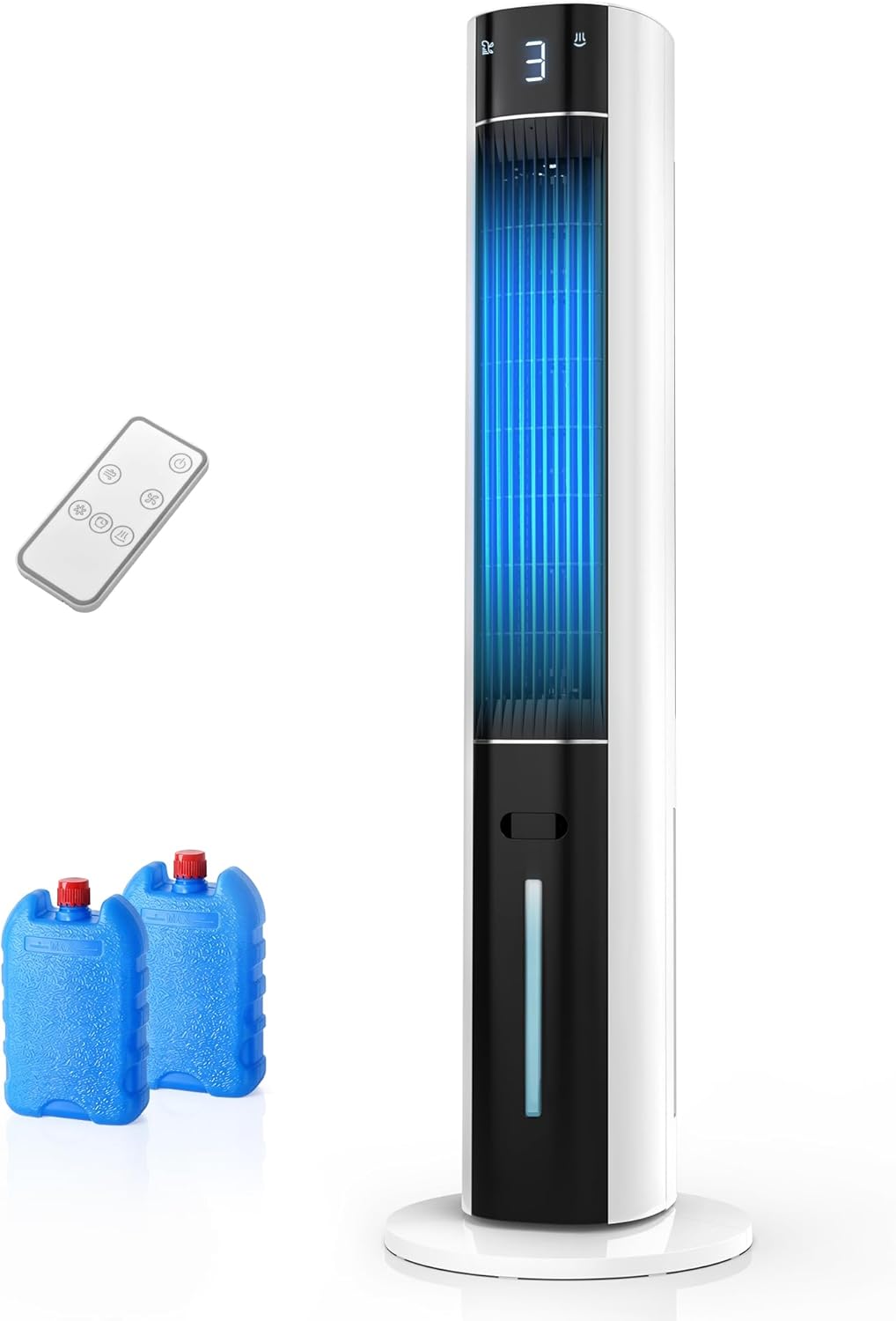 Turmventilator Luftkühler mit Wasserkühlung - Mobile Klimaanlage ohne Abluftschlauch, Ventilator mit Kühlung Leise, 3 Modi-12H Timer-Aroma- Fernbedienung, für Zimmer & Wohnung