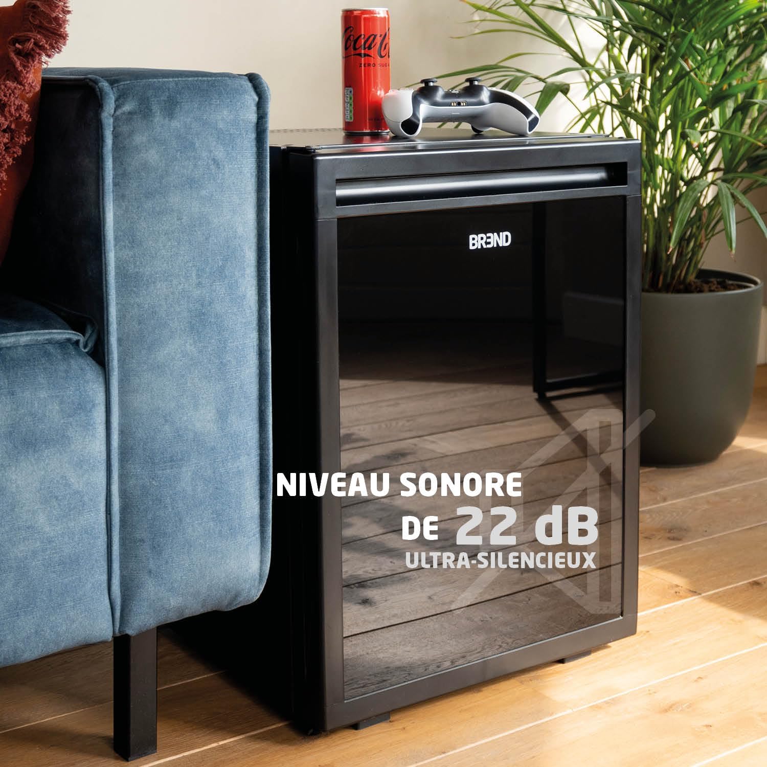 BREND BR-2227 Mini-réfrigérateur Indépendant 40 Litres – Réfrigérateur Table-Top avec Température Réglable – Minibar à Porte Réversible – Noir