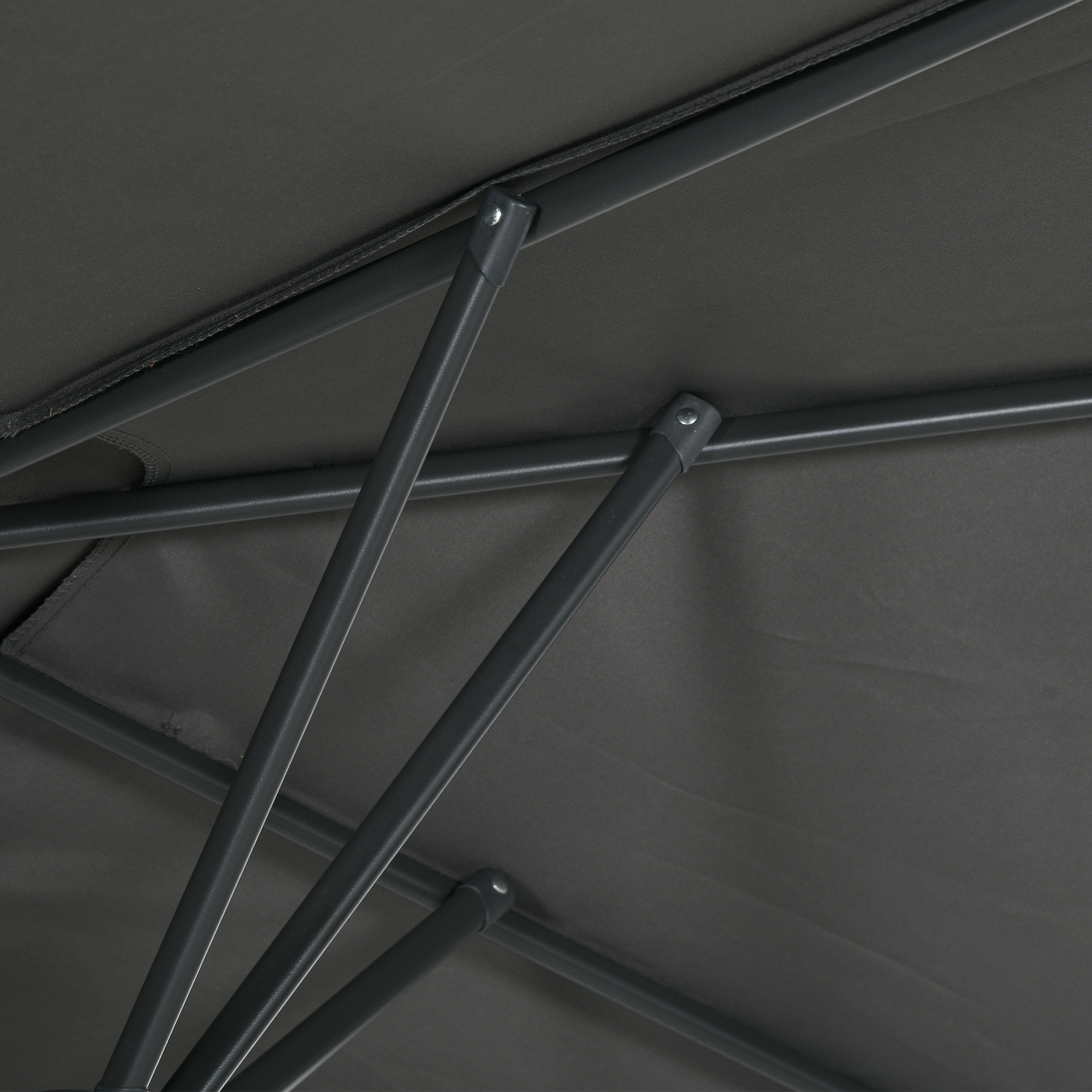 Grote parasol, verstelbaar in hoogte en kantelbaar, 150x295x170-214 cm, Grijs