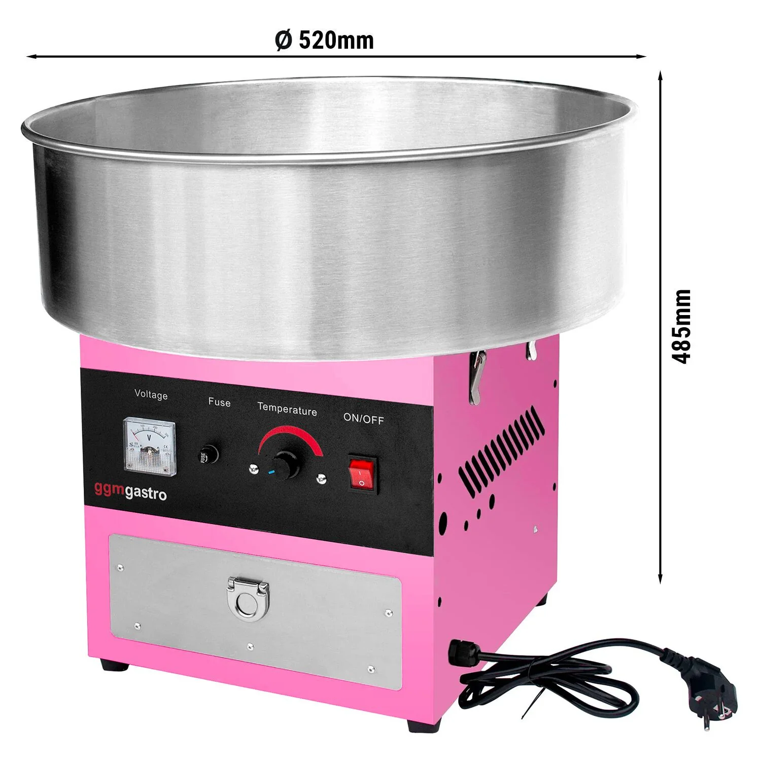 Sukkerspinnmaskin - ? 520 mm - 950 W - rosa