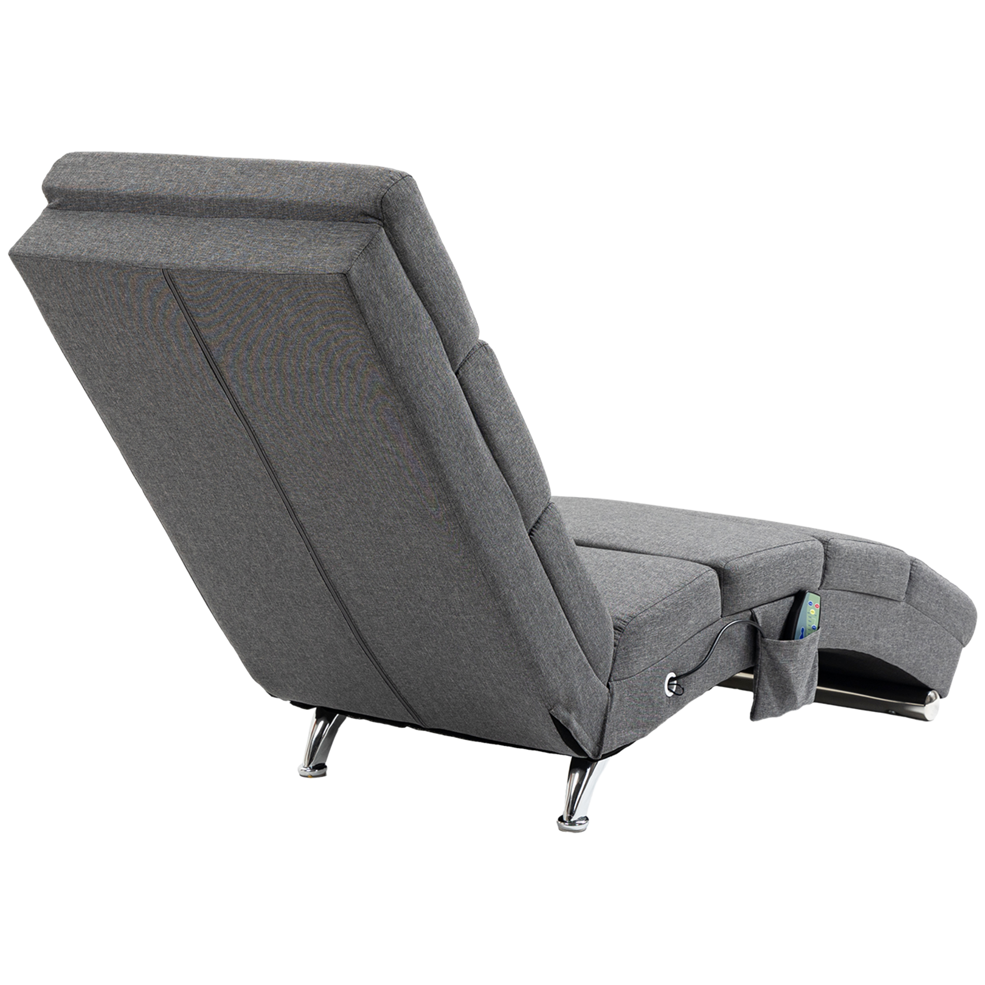 Massagestoel Relaxstoel Ligstoel 8 vibratiepunten, 5 modi, 8 vibratiepunten, 56 x 168 x 84 cm, Grijs