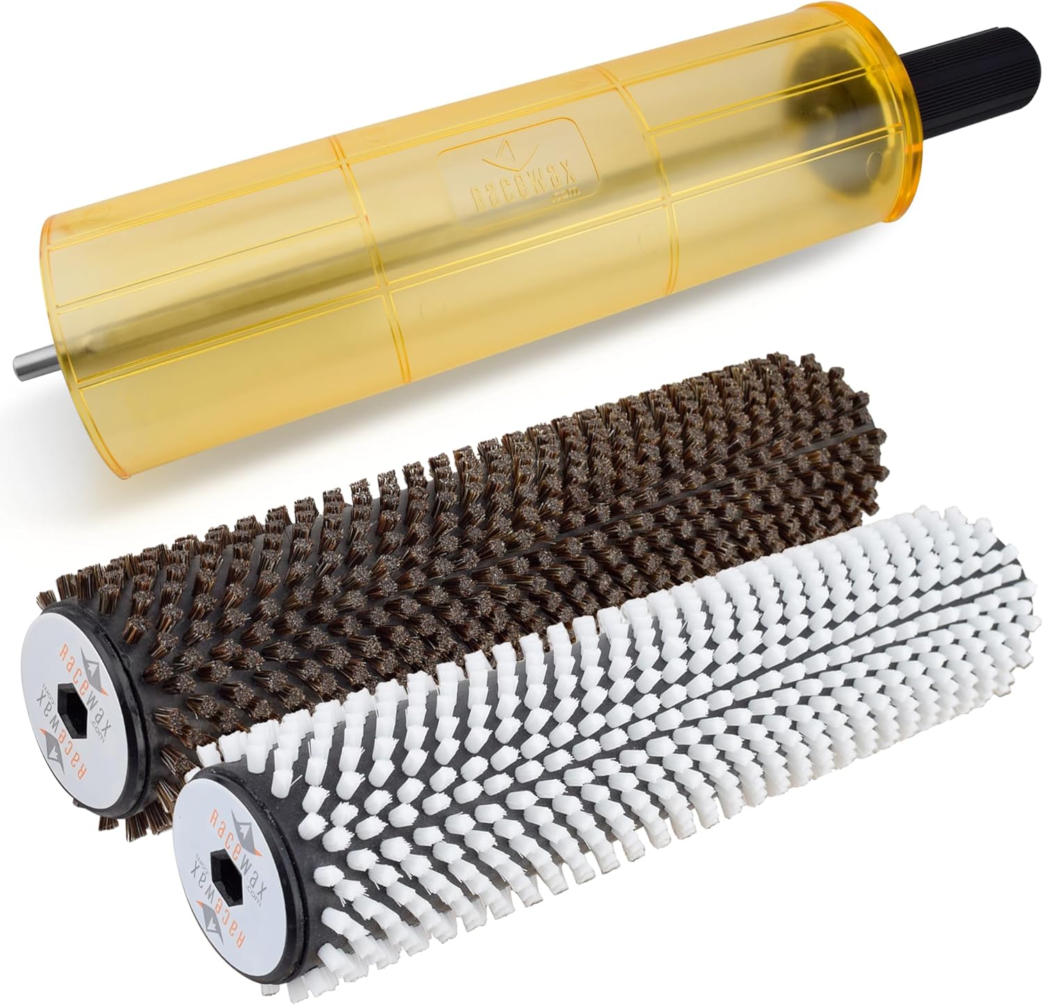 RaceWax Snowboard ZL-7000 Roto-Bürstenwachs-Set, Achsschutz mit Nylon- und Rosshaarbürste, Snowboard-Wachs-Set, 300 mm