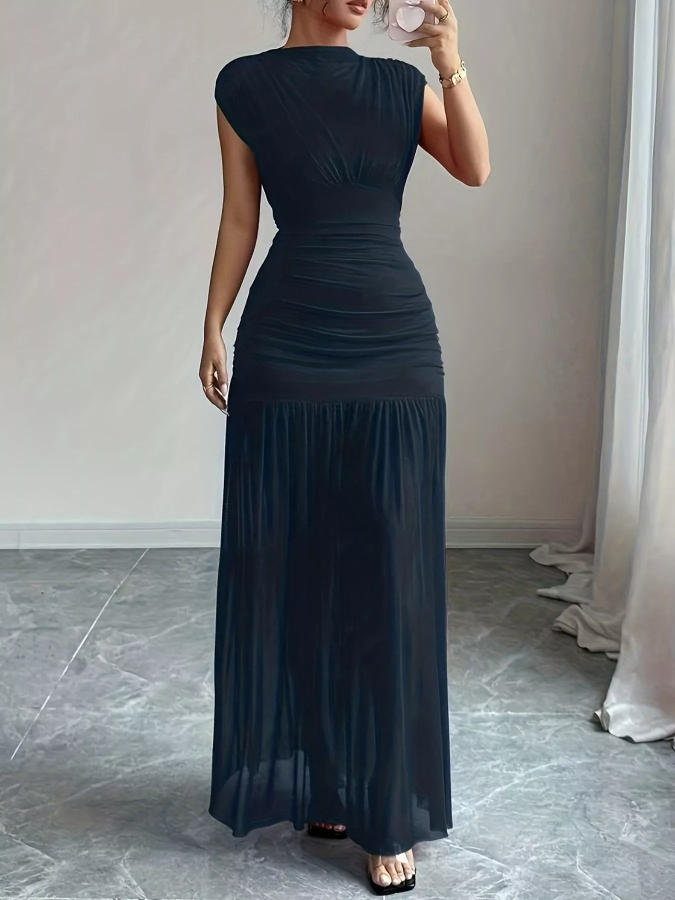 Ruched Bodycon Maxi Dress
